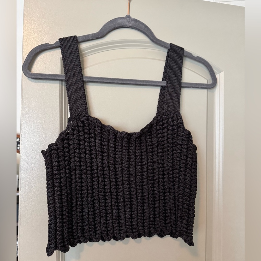 Black Knit Crop Top